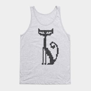 Cross Stitch Black Cat Tank Top